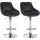 2er Set Barhocker HLO-CP268 Samt chrom ~ dunkelgrau