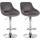 2er Set Barhocker HLO-CP268 Samt chrom ~ grau