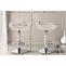 2er Set Barhocker HLO-CP268 Samt chrom ~ creme