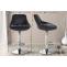 2er Set Barhocker HLO-CP268 Samt chrom ~ dunkelgrau