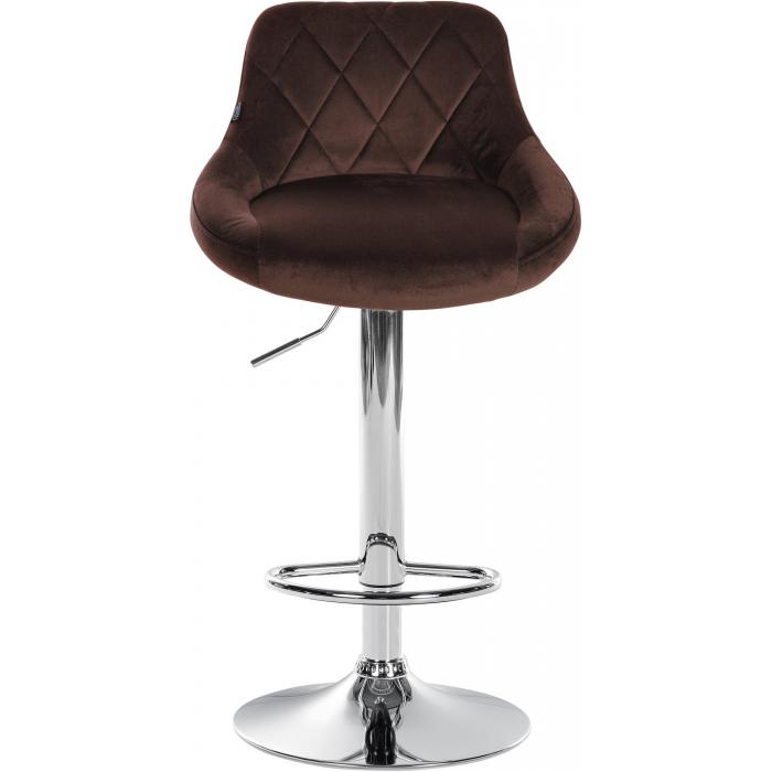2er Set Barhocker HLO-CP268 Samt chrom ~ braun