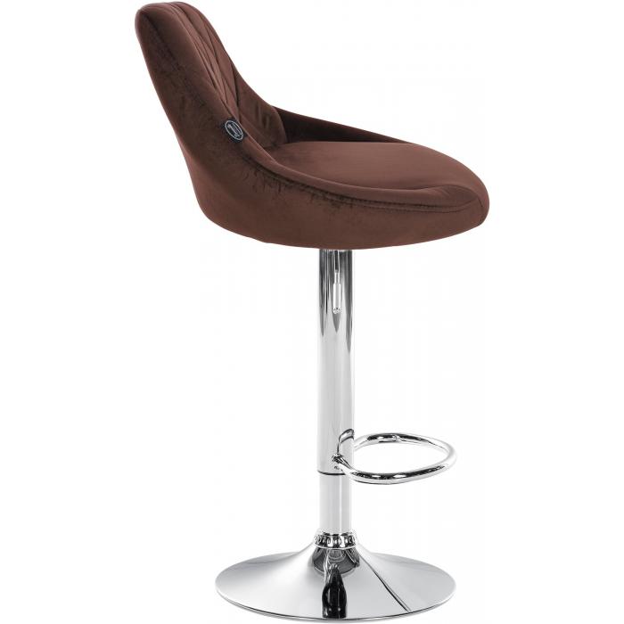 2er Set Barhocker HLO-CP268 Samt chrom ~ braun