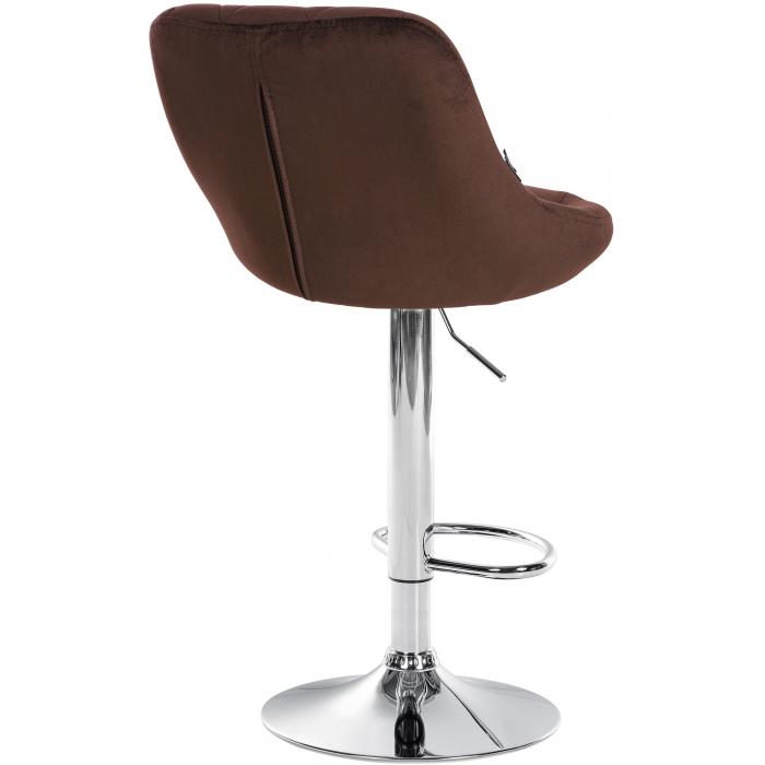 2er Set Barhocker HLO-CP268 Samt chrom ~ braun