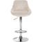 2er Set Barhocker HLO-CP268 Samt chrom ~ creme