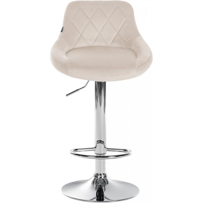 2er Set Barhocker HLO-CP268 Samt chrom ~ creme