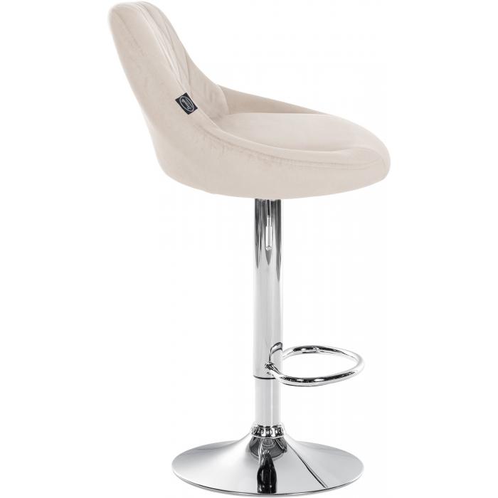 2er Set Barhocker HLO-CP268 Samt chrom ~ creme