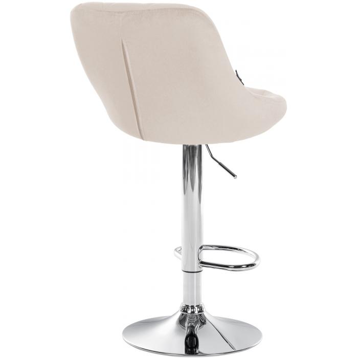 2er Set Barhocker HLO-CP268 Samt chrom ~ creme