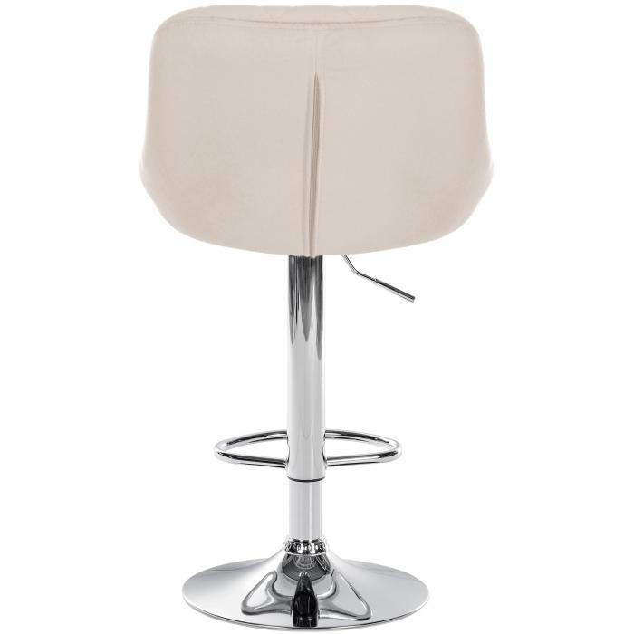 2er Set Barhocker HLO-CP268 Samt chrom ~ creme