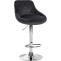 2er Set Barhocker HLO-CP268 Samt chrom ~ dunkelgrau