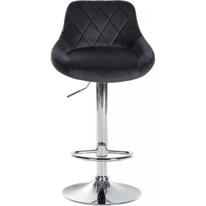 2er Set Barhocker HLO-CP268 Samt chrom ~ dunkelgrau