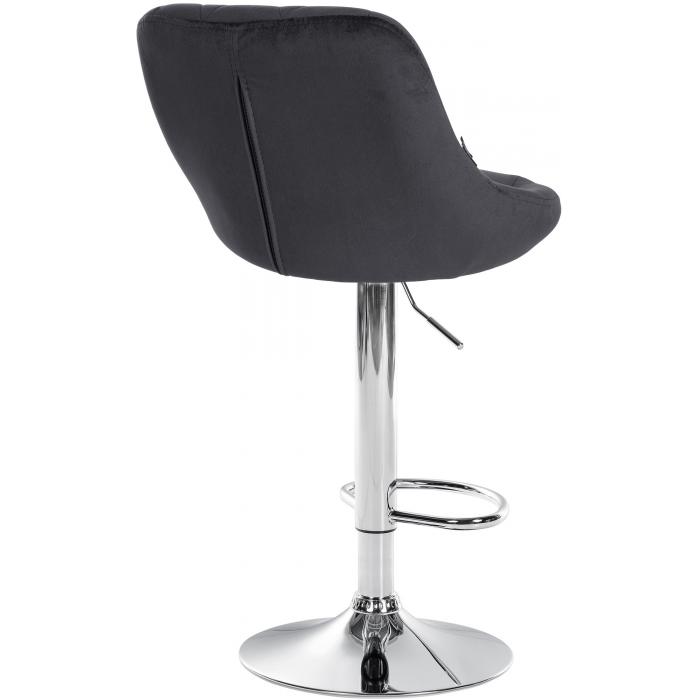 2er Set Barhocker HLO-CP268 Samt chrom ~ dunkelgrau