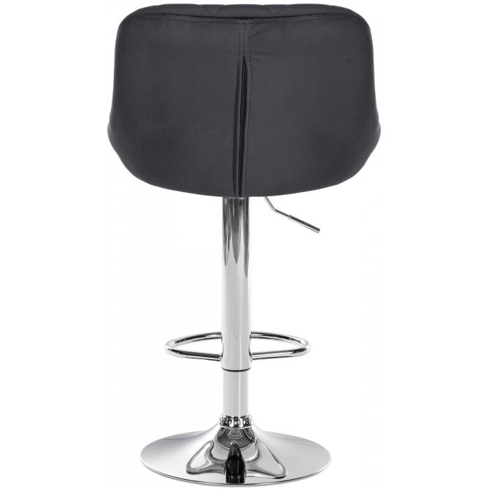 2er Set Barhocker HLO-CP268 Samt chrom ~ dunkelgrau