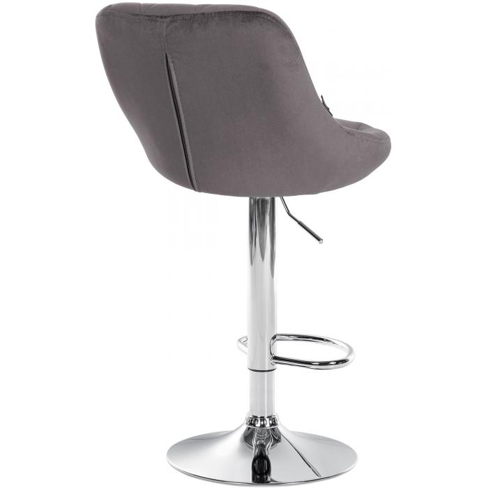 2er Set Barhocker HLO-CP268 Samt chrom ~ grau