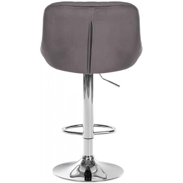 2er Set Barhocker HLO-CP268 Samt chrom ~ grau