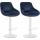 2er Set Barhocker HLO-CP268 Samt wei ~ blau