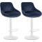 2er Set Barhocker HLO-CP268 Samt wei ~ blau