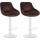 2er Set Barhocker HLO-CP268 Samt wei ~ braun