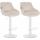 2er Set Barhocker HLO-CP268 Samt wei ~ creme