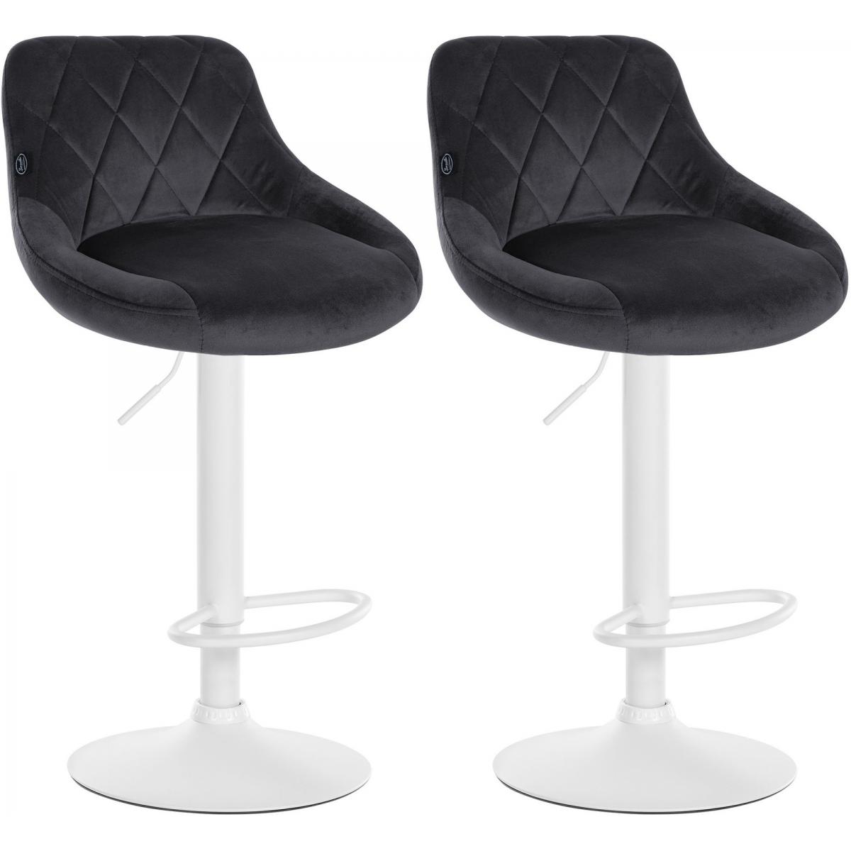 2er Set Barhocker HLO-CP268 Samt wei ~ dunkelgrau