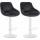 2er Set Barhocker HLO-CP268 Samt wei ~ dunkelgrau