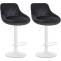 2er Set Barhocker HLO-CP268 Samt wei ~ dunkelgrau