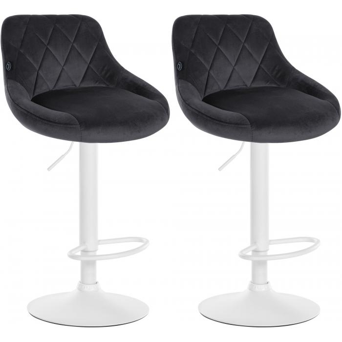 2er Set Barhocker HLO-CP268 Samt wei ~ dunkelgrau