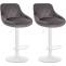 2er Set Barhocker HLO-CP268 Samt wei ~ grau