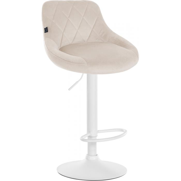 2er Set Barhocker HLO-CP268 Samt wei ~ creme