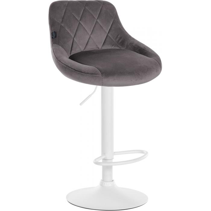 2er Set Barhocker HLO-CP268 Samt wei ~ grau