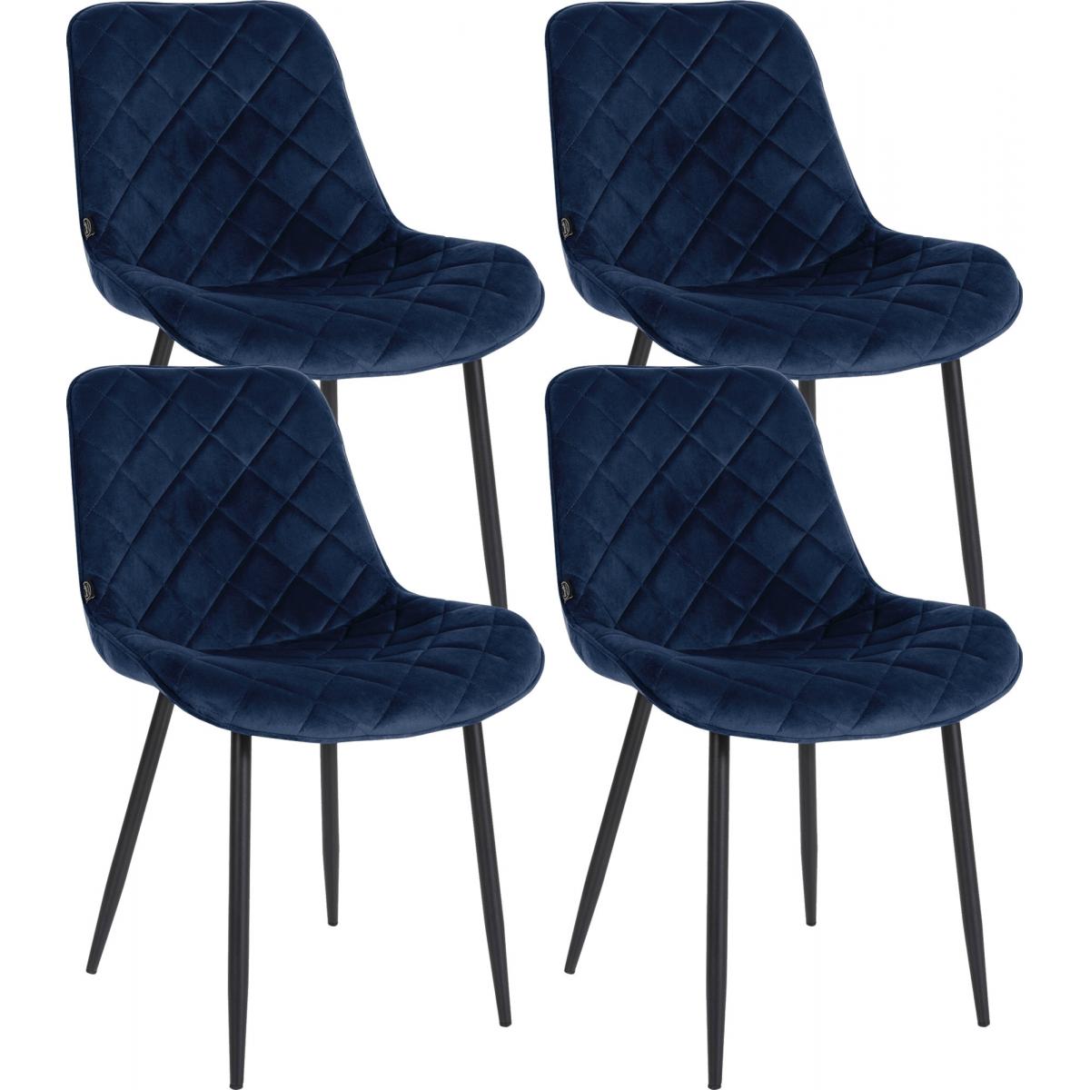 4er Set Sthle HLO-CP54 Samt ~ blau