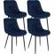 4er Set Sthle HLO-CP54 Samt ~ blau