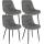4er Set Sthle HLO-CP54 Samt ~ grau