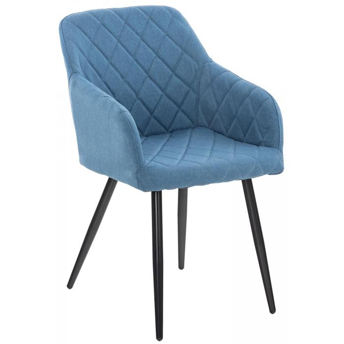 Esszimmerstuhl HLO-CP76 Stoff ~ blau