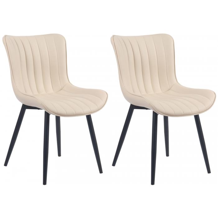 2er Set Sthle HLO-CP10 Kunstleder ~ creme