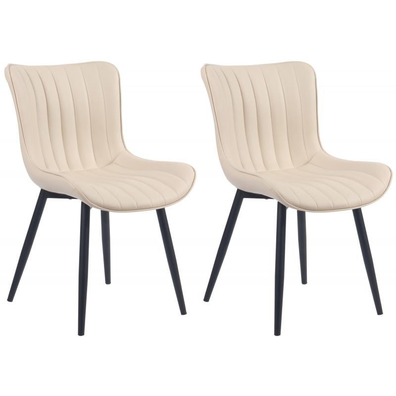 2er Set Sthle HLO-CP10 Kunstleder ~ creme