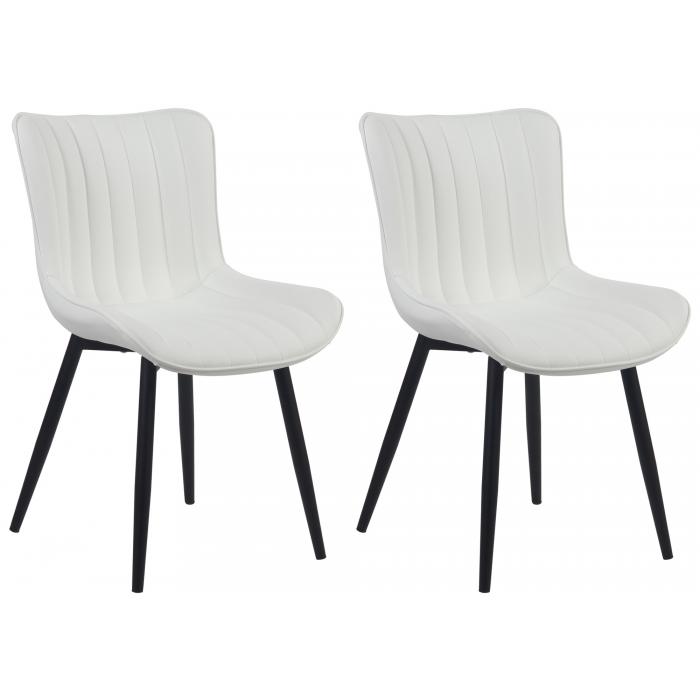 2er Set Sthle HLO-CP10 Kunstleder ~ wei