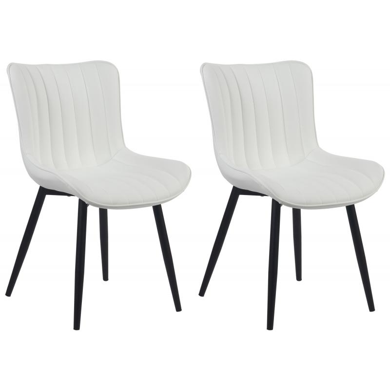 2er Set Sthle HLO-CP10 Kunstleder ~ wei