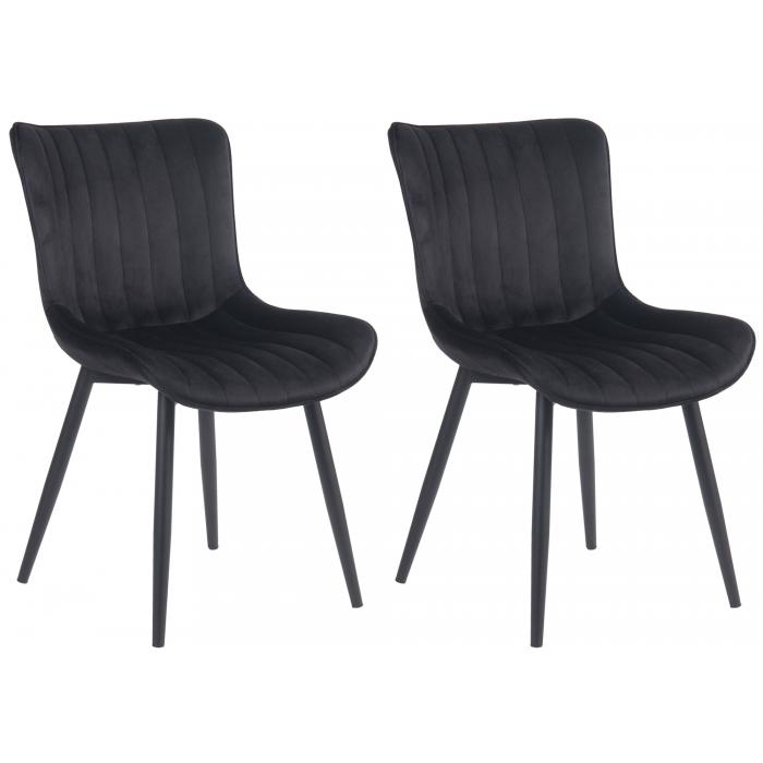 2er Set Sthle HLO-CP29 Samt ~ schwarz