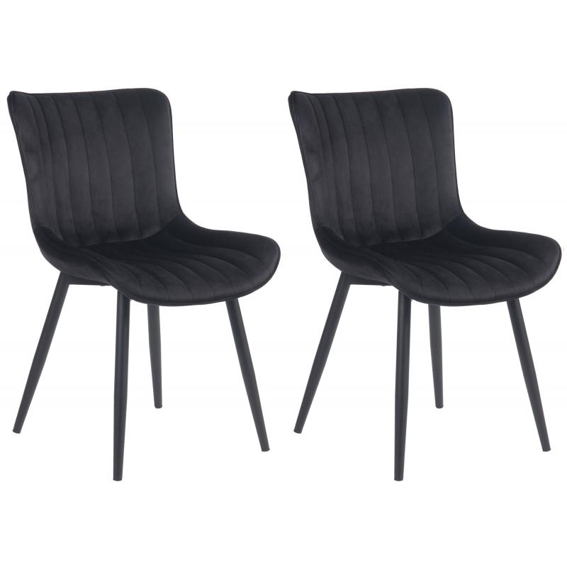 2er Set Sthle HLO-CP29 Samt ~ schwarz