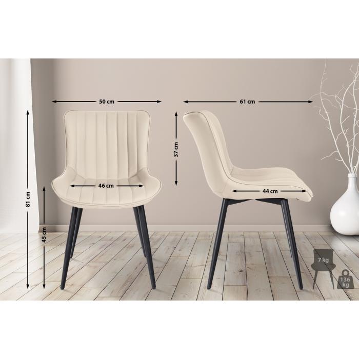 2er Set Sthle HLO-CP10 Kunstleder ~ creme