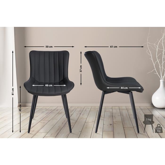 2er Set Sthle HLO-CP10 Kunstleder ~ schwarz