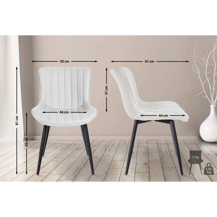 2er Set Sthle HLO-CP10 Kunstleder ~ wei