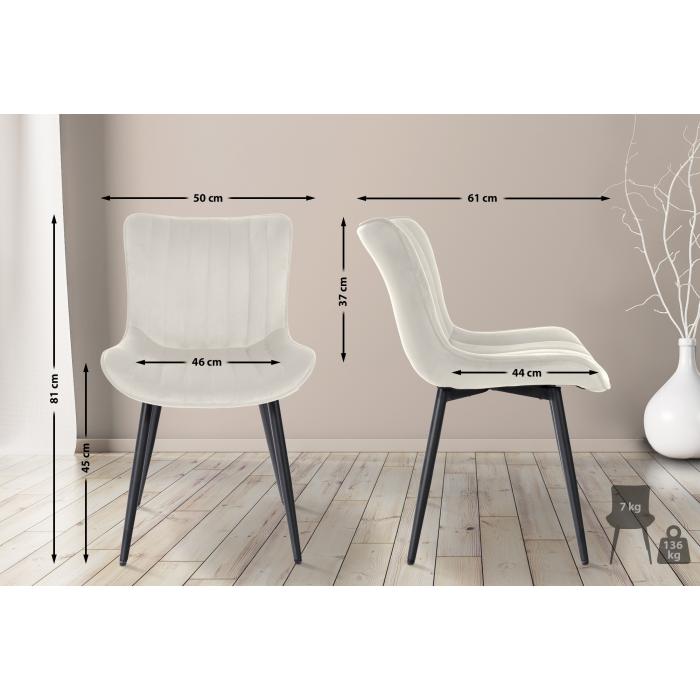 2er Set Sthle HLO-CP29 Samt ~ creme
