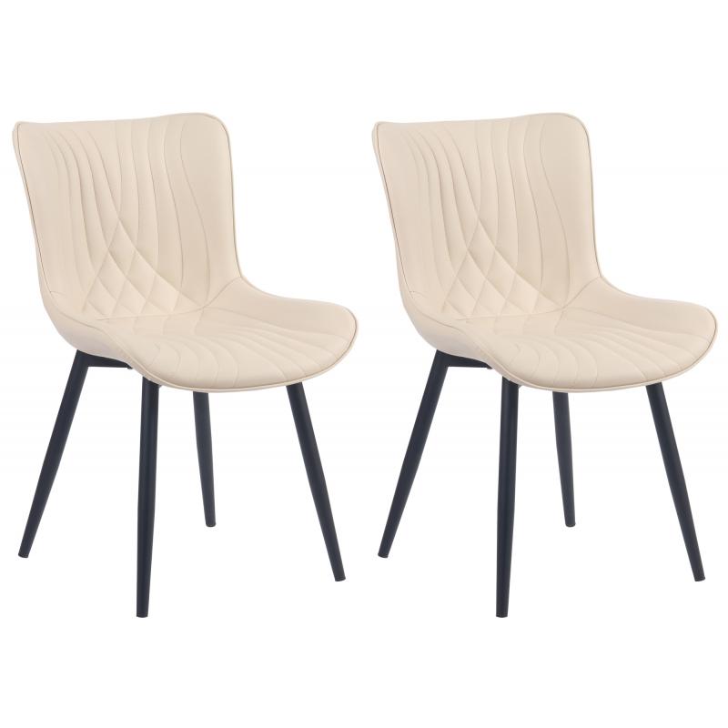 2er Set Sthle HLO-CP7 Kunstleder ~ creme