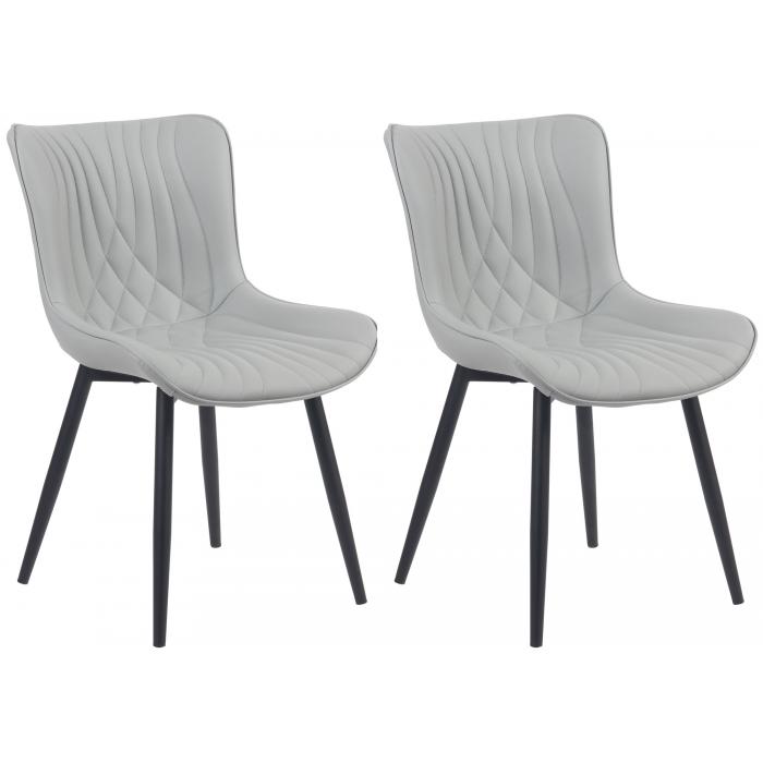 2er Set Sthle HLO-CP7 Kunstleder ~ grau