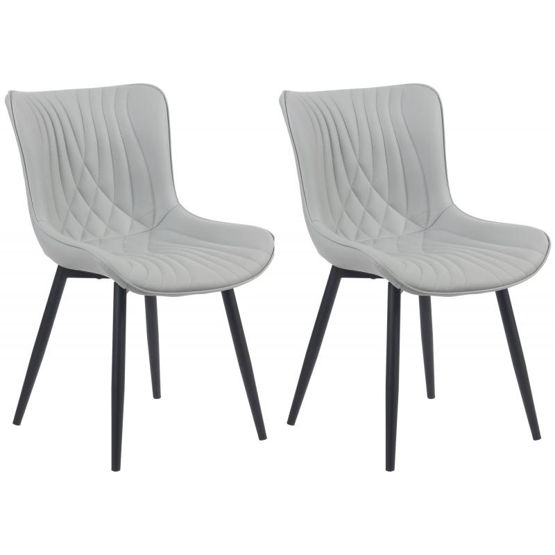 2er Set Sthle HLO-CP7 Kunstleder ~ grau