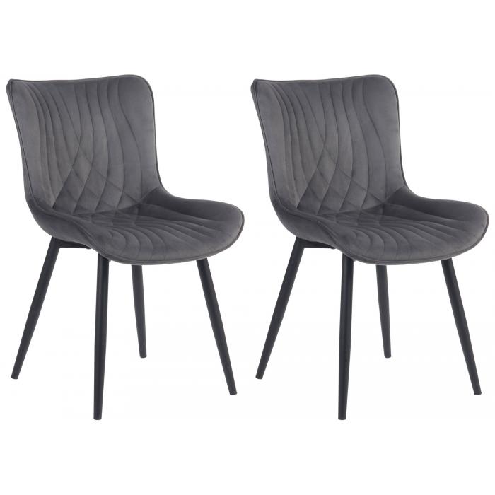 2er Set Sthle HLO-CP26 Samt ~ dunkelgrau
