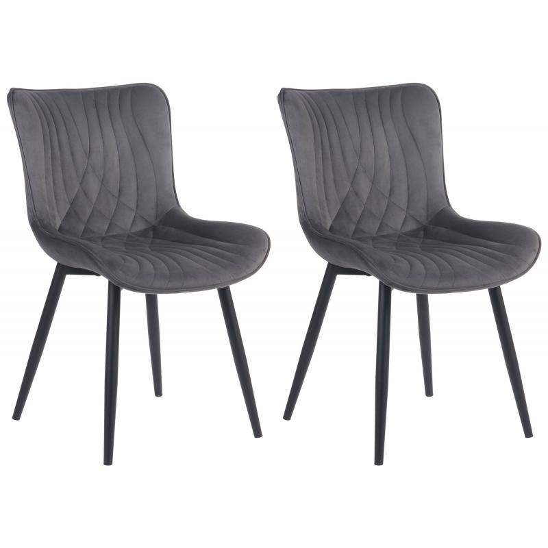 2er Set Sthle HLO-CP26 Samt ~ dunkelgrau
