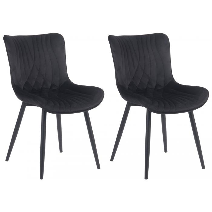 2er Set Sthle HLO-CP26 Samt ~ schwarz