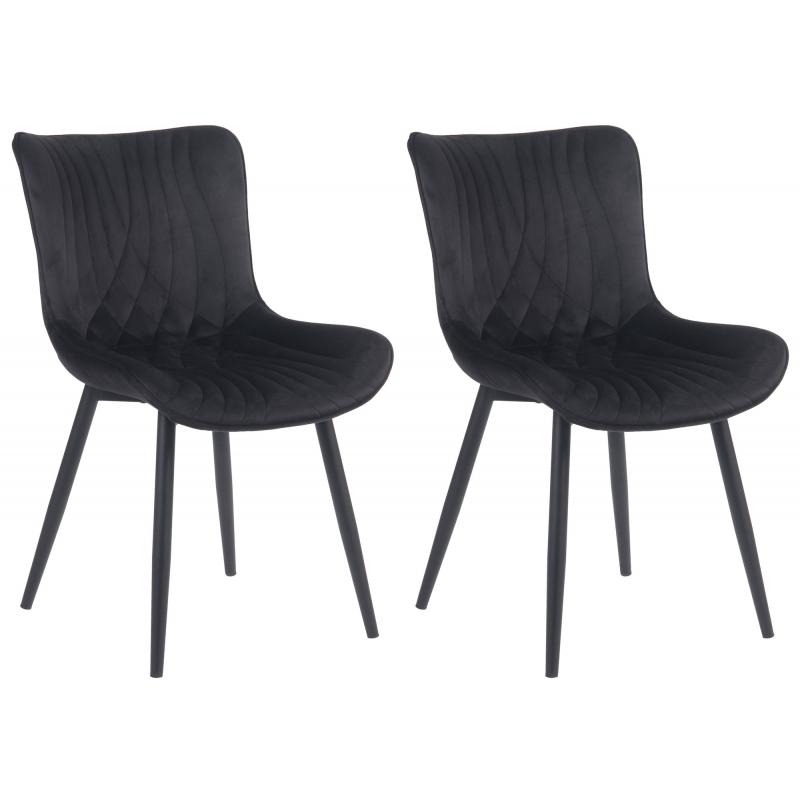 2er Set Sthle HLO-CP26 Samt ~ schwarz